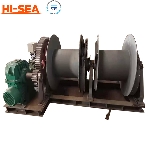 100KN Diesel Engine Double Drum Winch 